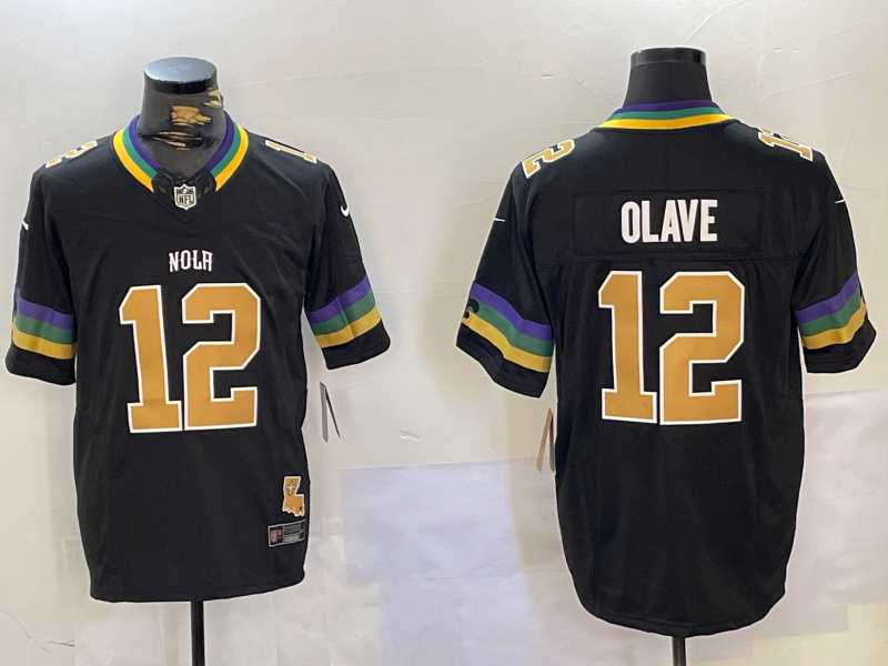 Men%27s New Orleans Saints #12 Chris Olave Black 2024 F.U.S.E. Vapor Limited Stitched Jerseys Dzhi
